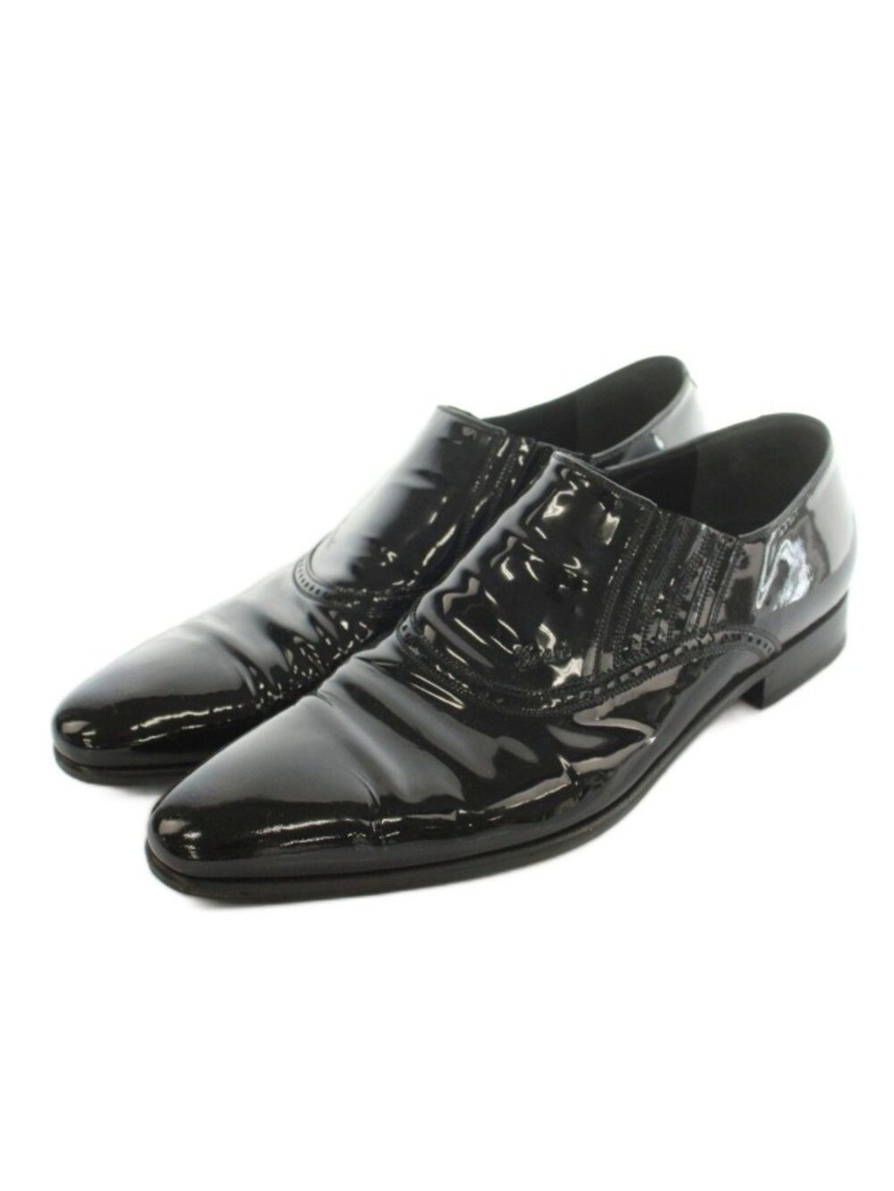 Gucci Dress Shoes Logo Patent Black 9.5
